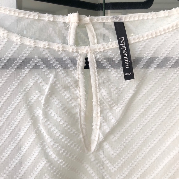 NWOT White Sheer Blouse - Picture 4 of 5